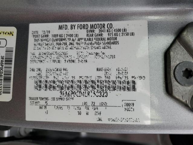 3FA6P0CD4LR153320 Ford Fusion SEL 12