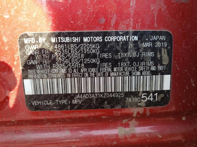 JA4AD3A31KZ044925 2019 Mitsubishi Outlander Se