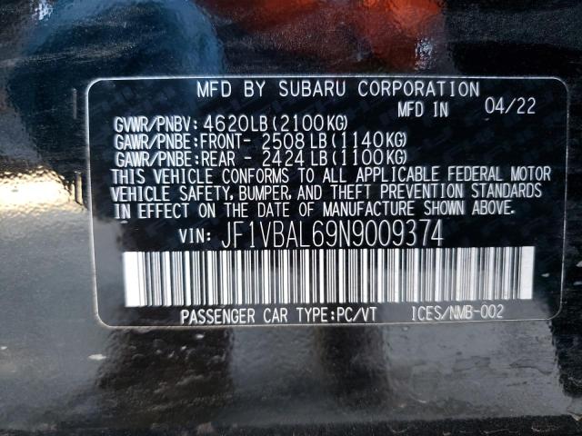 JF1VBAL69N9009374 Subaru Wrx Limited