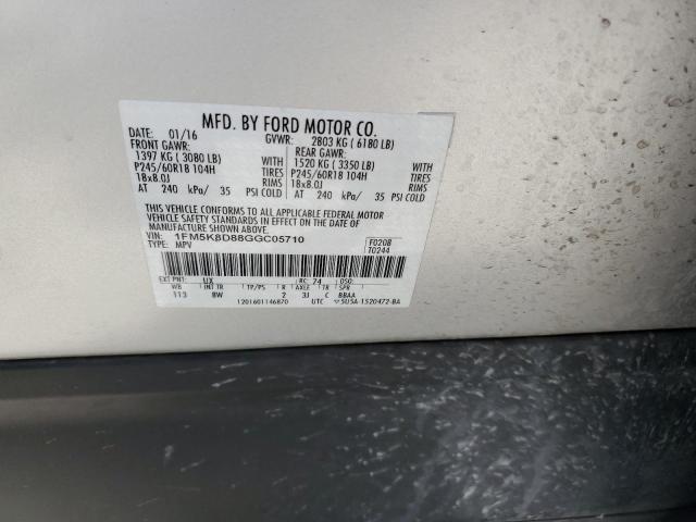 1FM5K8D88GGC05710 Ford EXPLORER XLT