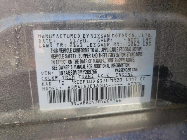 3N1AB8DV3MY209766 Nissan SENTRA SR