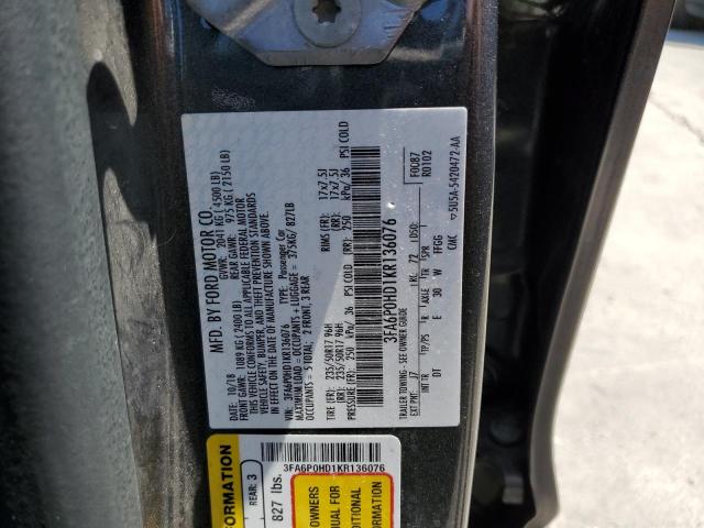 3FA6P0HD1KR136076 Ford FUSION SE