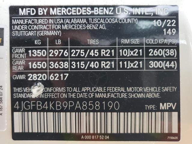 4JGFB4KB9PA858190 | 2023 MERCEDES-BENZ GLE 350 4M