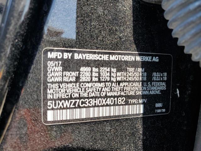 5UXWZ7C33H0X40182 BMW X3 Sdrive28i