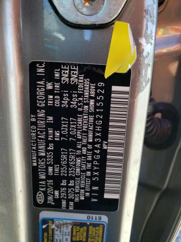 5XYPG4A3XHG215529 KIA SORENTO LX