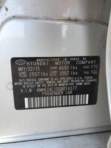 KMHE24L10GA014377 | 2016 HYUNDAI SONATA HYB