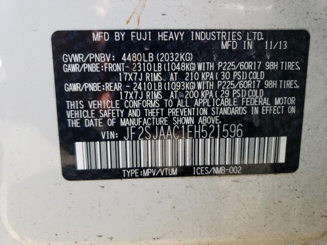 JF2SJAAC1EH521596 Subaru Forester 2.5i