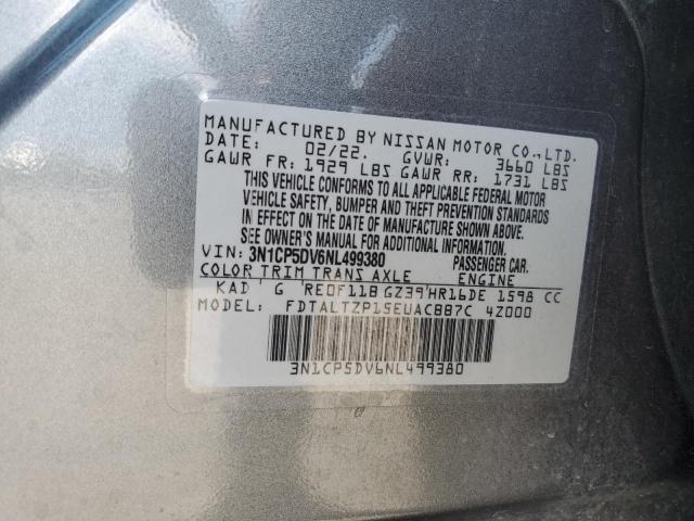 3N1CP5DV6NL499380 Nissan KICKS SR