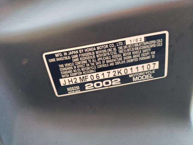 2002 HONDA NSS250 - JH2MF06172K011107