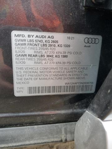 2022 AUDI SQ5 SPORTB WA124AFY3N2036755