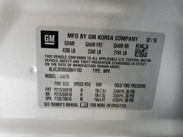 2016 BUICK ENCORE CON - KL4CJBSB6GB641103