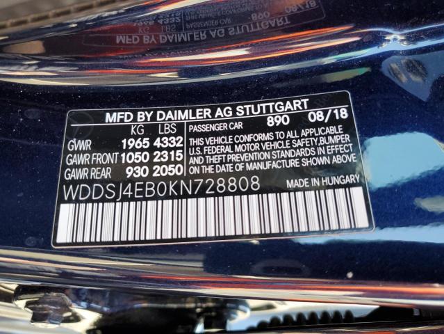 WDDSJ4EB0KN728808 Mercedes-Benz CLA 250