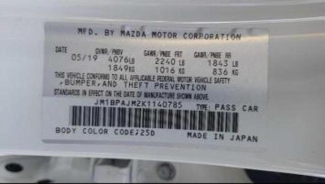 JM1BPAJM2K1140785 Mazda 3