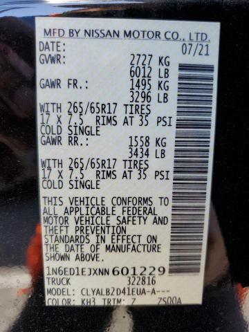 1N6ED1EJXNN601229 Nissan FRONTIER S