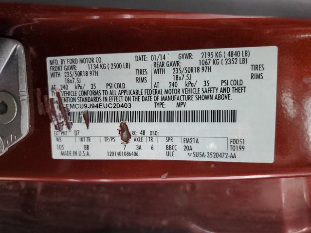 1FMCU9J94EUC20403 Ford Escape Titanium