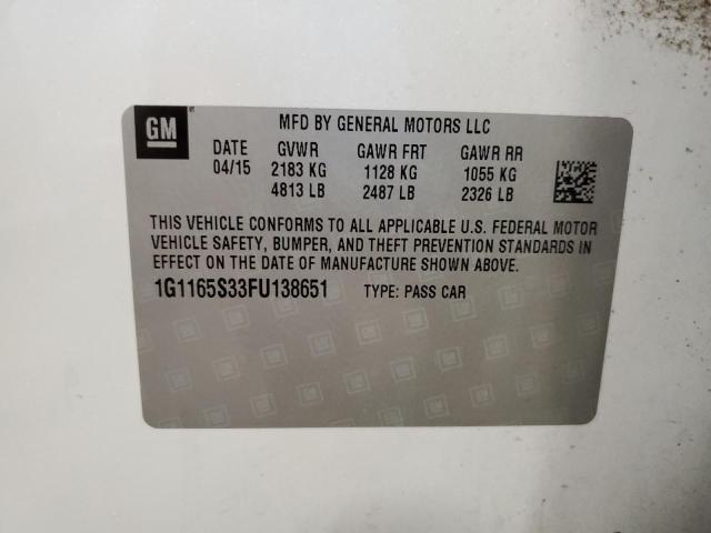 1G1165S33FU138651 Chevrolet IMPALA LTZ