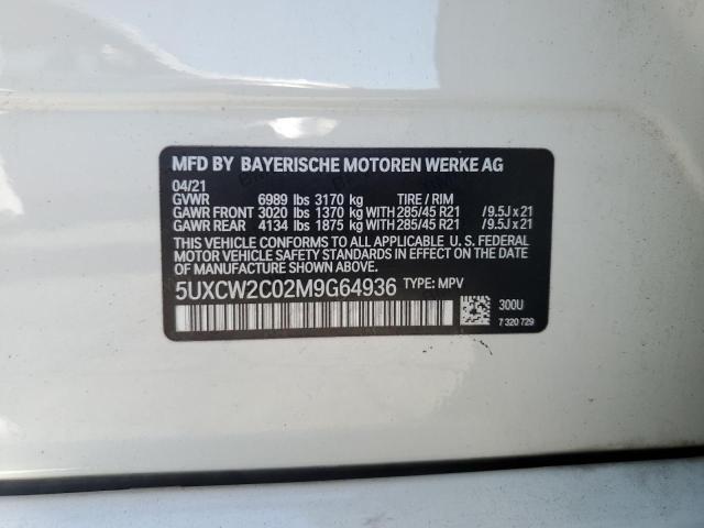 VIN 5UXCW2C02M9G64936 2021 BMW X7, Xdrive40I no.12