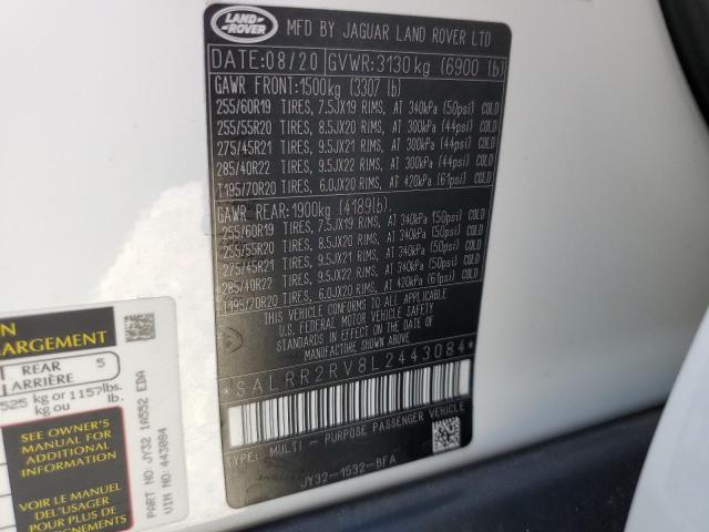SALRR2RV8L2443084 Land Rover Discovery Hse