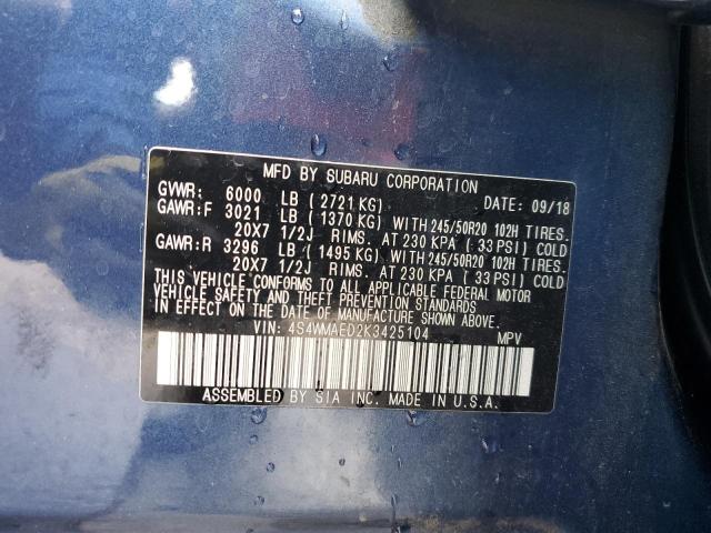 4S4WMAED2K3425104 Subaru Ascent Premium