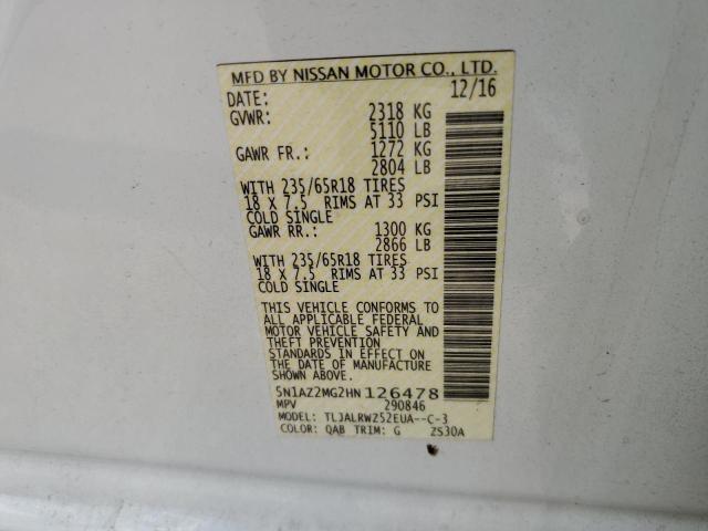5N1AZ2MG2HN126478 Nissan MURANO S