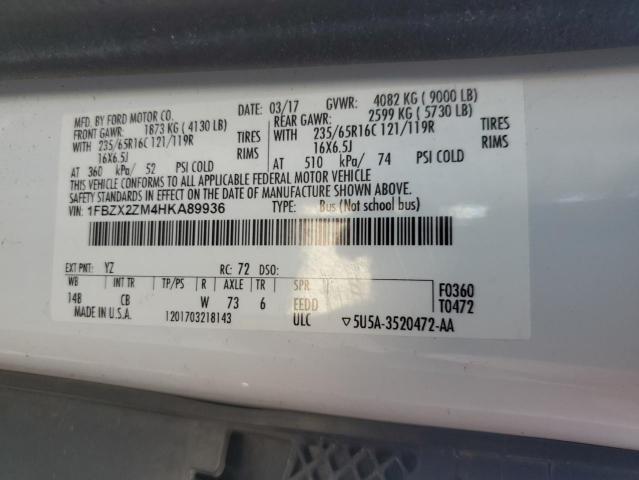 1FBZX2ZM4HKA89936 Ford Transit T-350