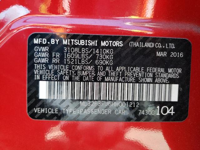 2017 MITSUBISHI MIRAGE ML32F3FJ6HH001212