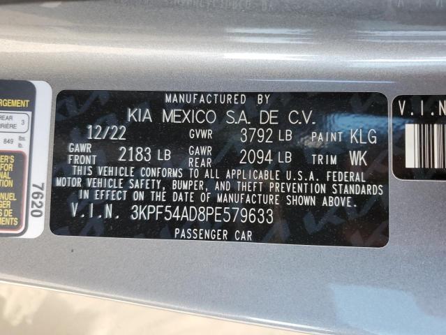 3KPF54AD8PE579633 KIA Forte Gt Line