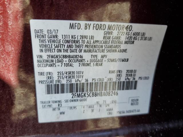 2FMGK5C88HBA08246 Ford FLEX SEL