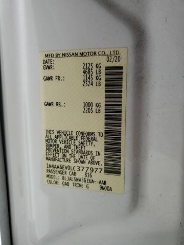 1N4AA6EV0LC377977 Nissan Maxima Sr