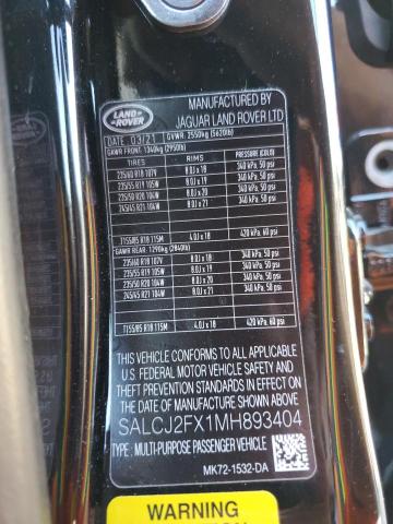 SALCJ2FX1MH893404 Land Rover Discovery Sport S