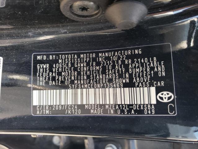 5YFS4MCE0NP135469 Toyota COROLLA SE