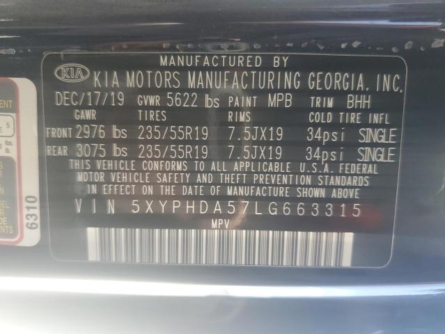 5XYPHDA57LG663315 KIA SORENTO EX
