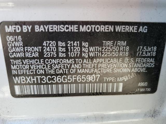 VIN WBXHT3C36G5F65907 2016 BMW X1, Xdrive28I no.12