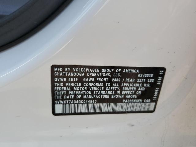 2016 VOLKSWAGEN PASSAT SEL - 1VWCT7A34GC044840