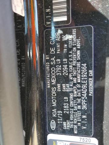 3KPF54AD9LE192664 KIA FORTE EX