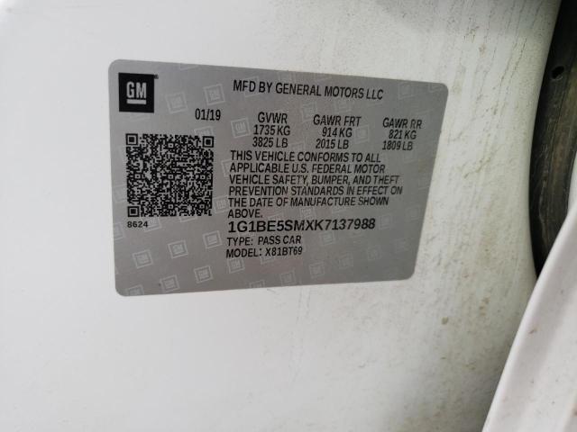 2019 CHEVROLET CRUZE LT - 1G1BE5SMXK7137988