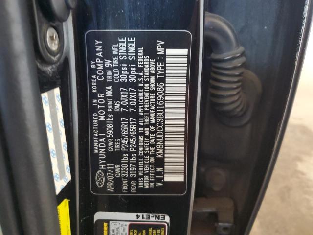 VIN: KM8NUDCC3BU169086 Auction: COPART Lot: 61288483 Location: NJ - GLASSBORO EAST KM8NUDCC3BU169086 HYUNDAI VERACRUZ 2011 BLACK Photo 13