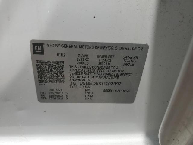 3GTU9BED6KG102092 GMC Sierra K1500 Sle