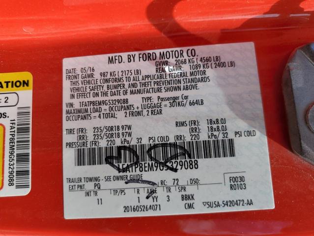 1FATP8EM9G5329088 2016 FORD MUSTANG, photo no. 12