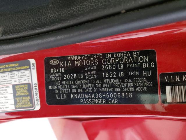 KNADM4A38H6006818 KIA RIO LX
