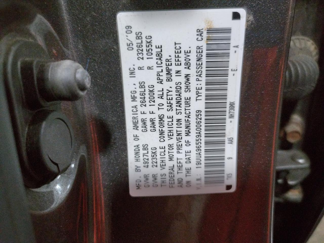 19UUA96559A006259 2009 Acura Tl