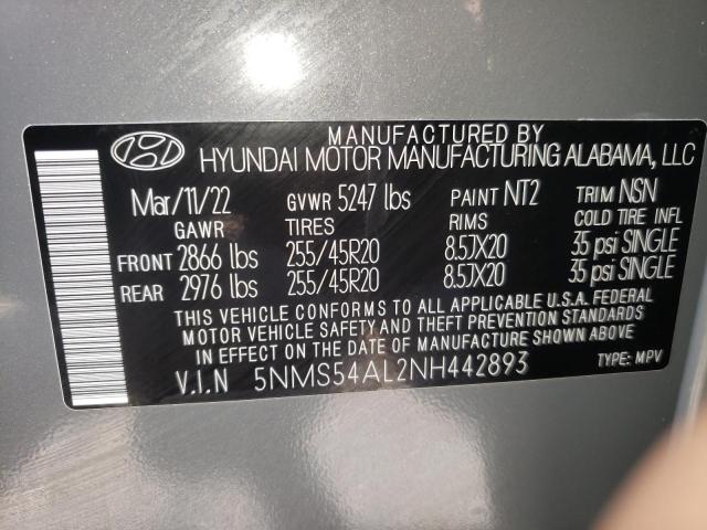 2022 HYUNDAI SANTA FE C 5NMS54AL2NH442893