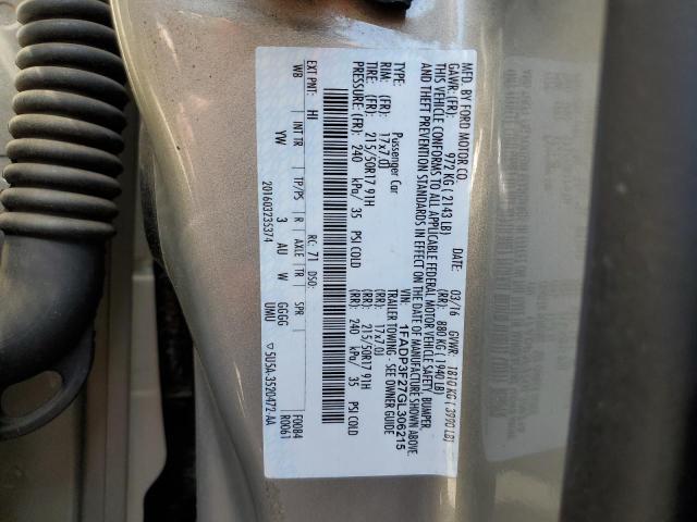 1FADP3F27GL306215 Ford FOCUS SE