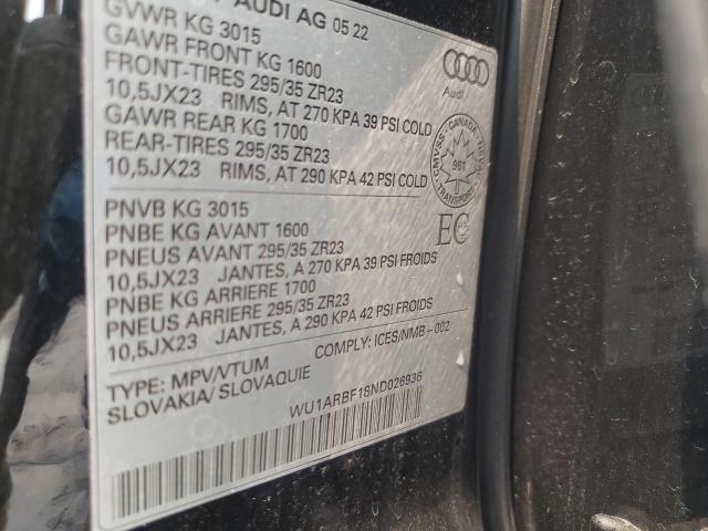 2022 AUDI RS Q8 WU1ARBF18ND026936
