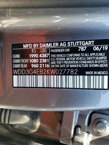 WDD3G4EB2KW027782 Mercedes-Benz A 220