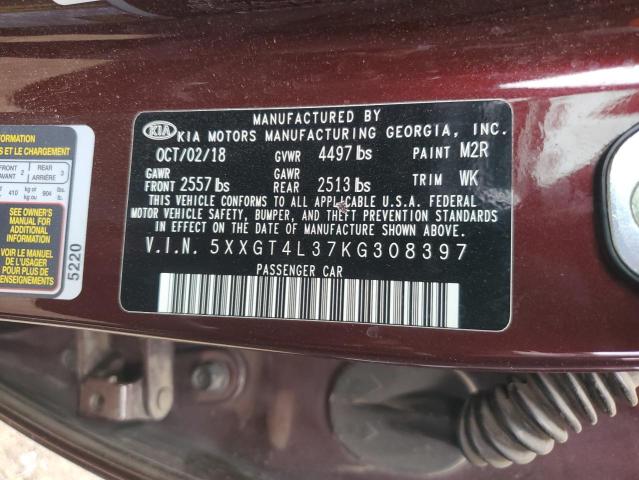 5XXGT4L37KG308397 KIA Optima Lx