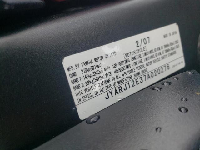 2007 YAMAHA YZFR6 L JYARJ12E37A020276