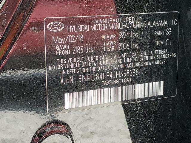 2018 HYUNDAI ELANTRA SE 5NPD84LF4JH358238