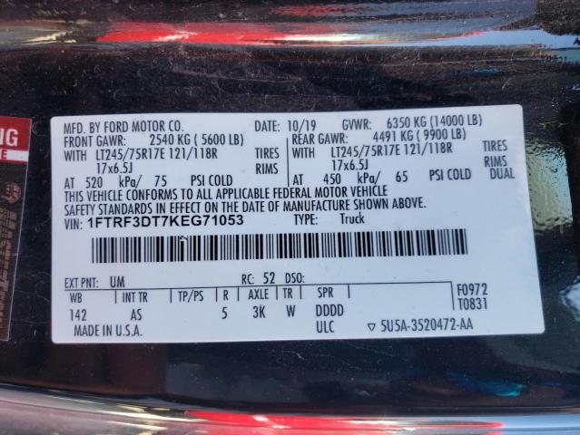 2019 FORD F350 SUPER - 1FTRF3DT7KEG71053