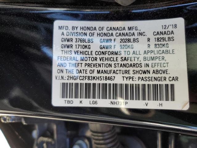 2HGFC2F83KH518467 Honda Civic Sport